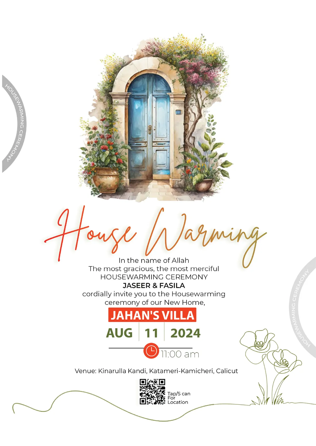 House warming invitation