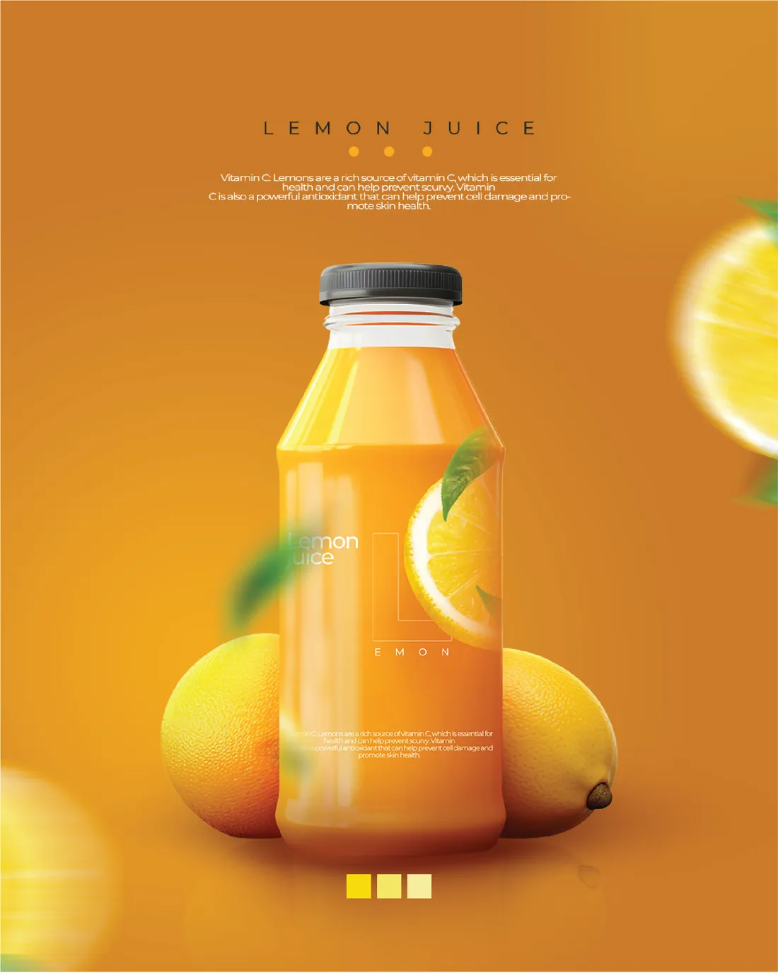 Lemon juice product ad