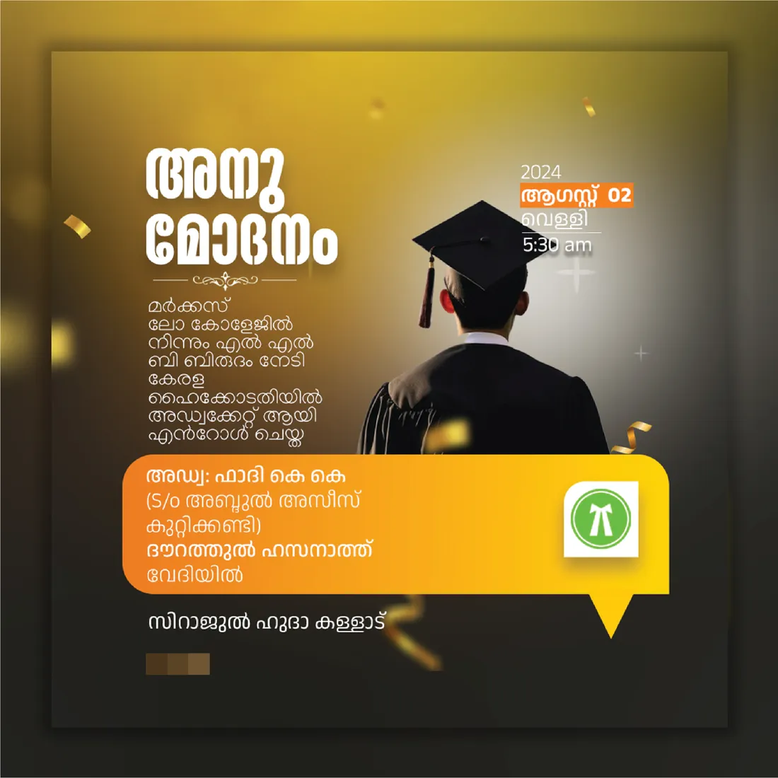 Graduation felicitation poster