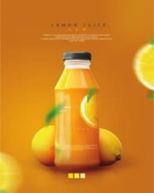Lemon juice product ad