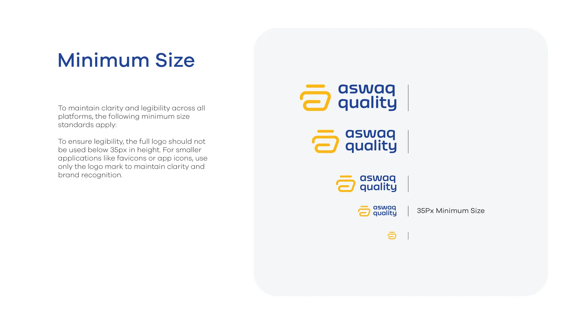 Minimum size specification