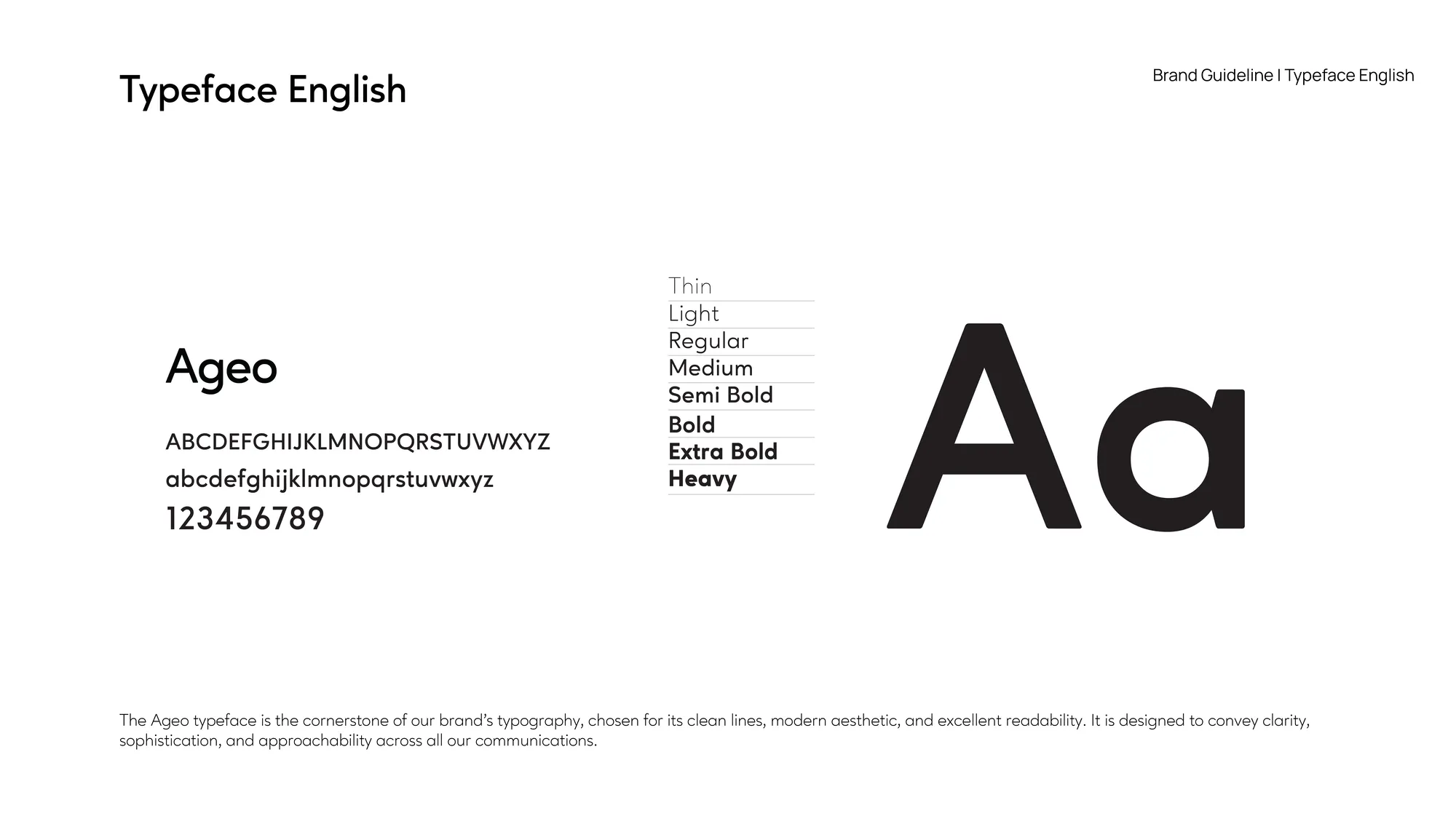Ageo typeface specimen