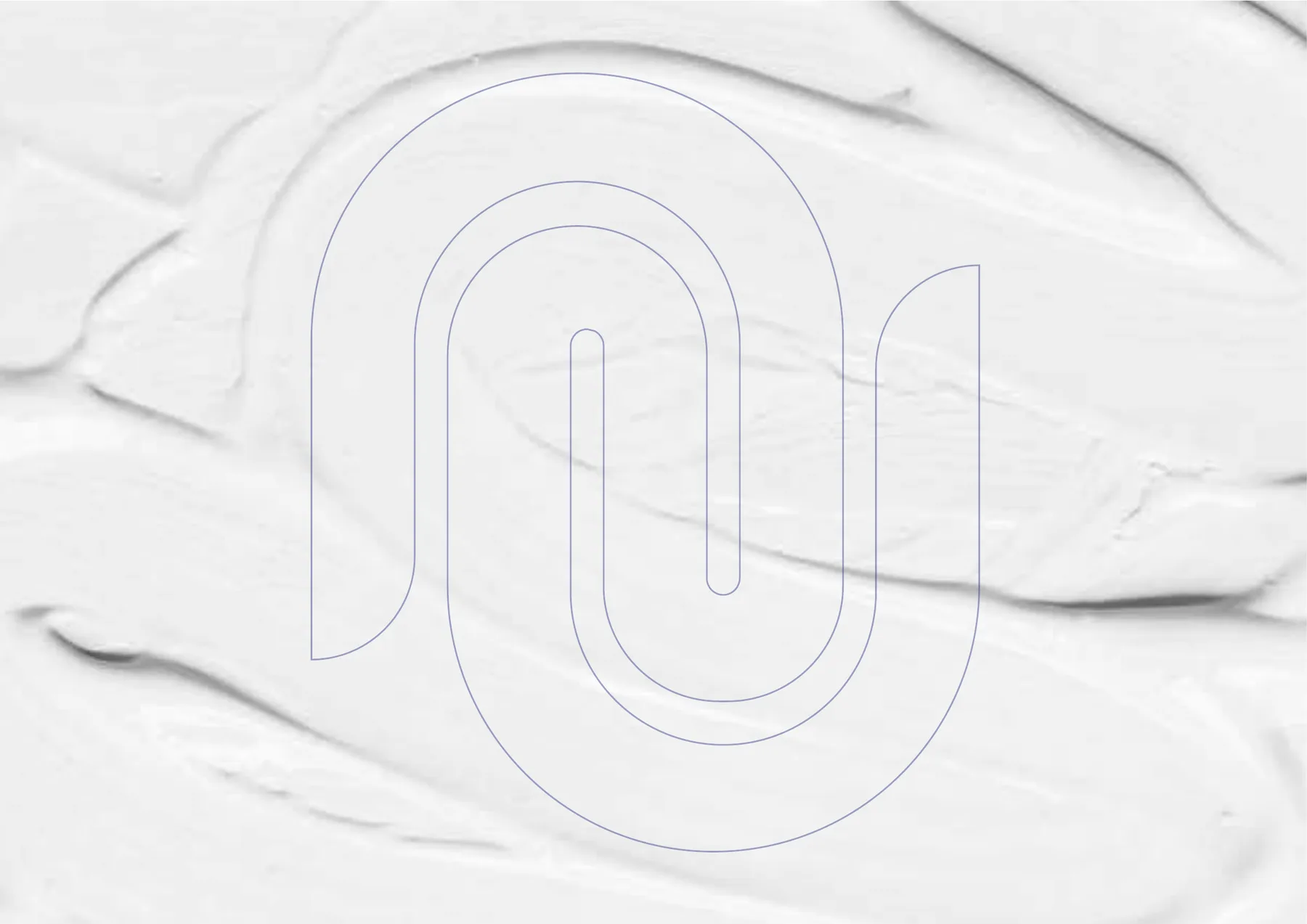 Outlined interlocking N monogram over a texture of white cream