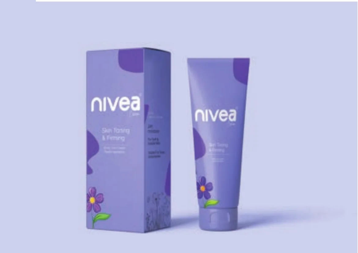 Nivea skin toning cream carton and tube