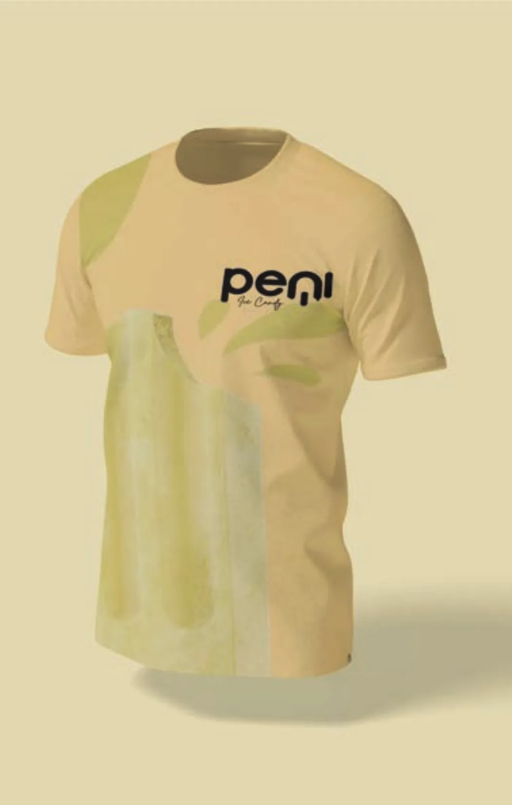 Peni branded t-shirt mockup with a watercolour popsicle print