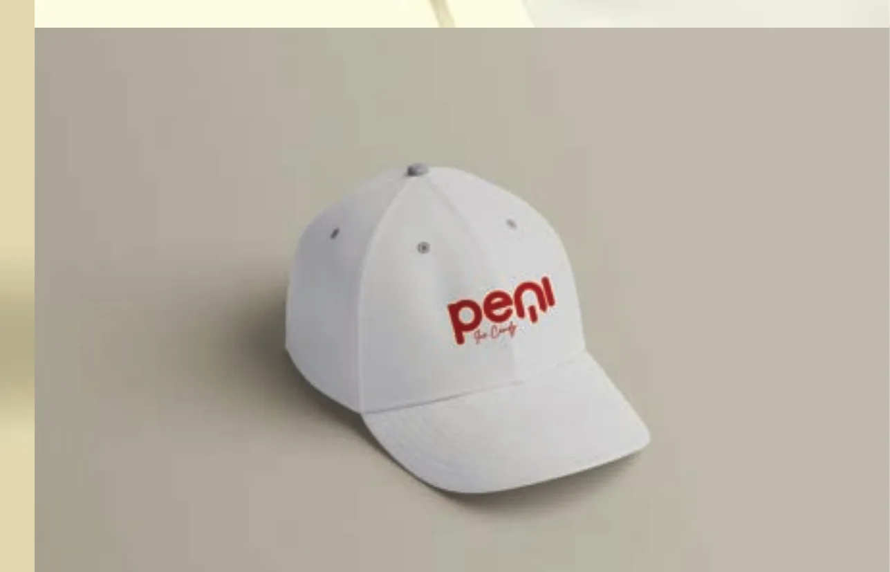 White cap with the red Peni logo