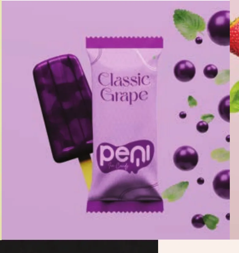 Classic Grape pack with floating grapes on purple