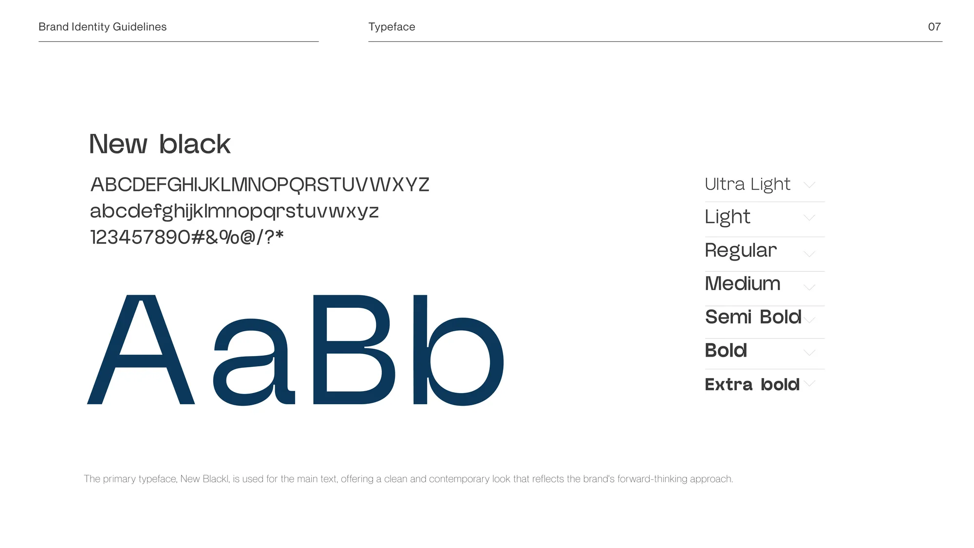 New Black typeface specimen for Qatron
