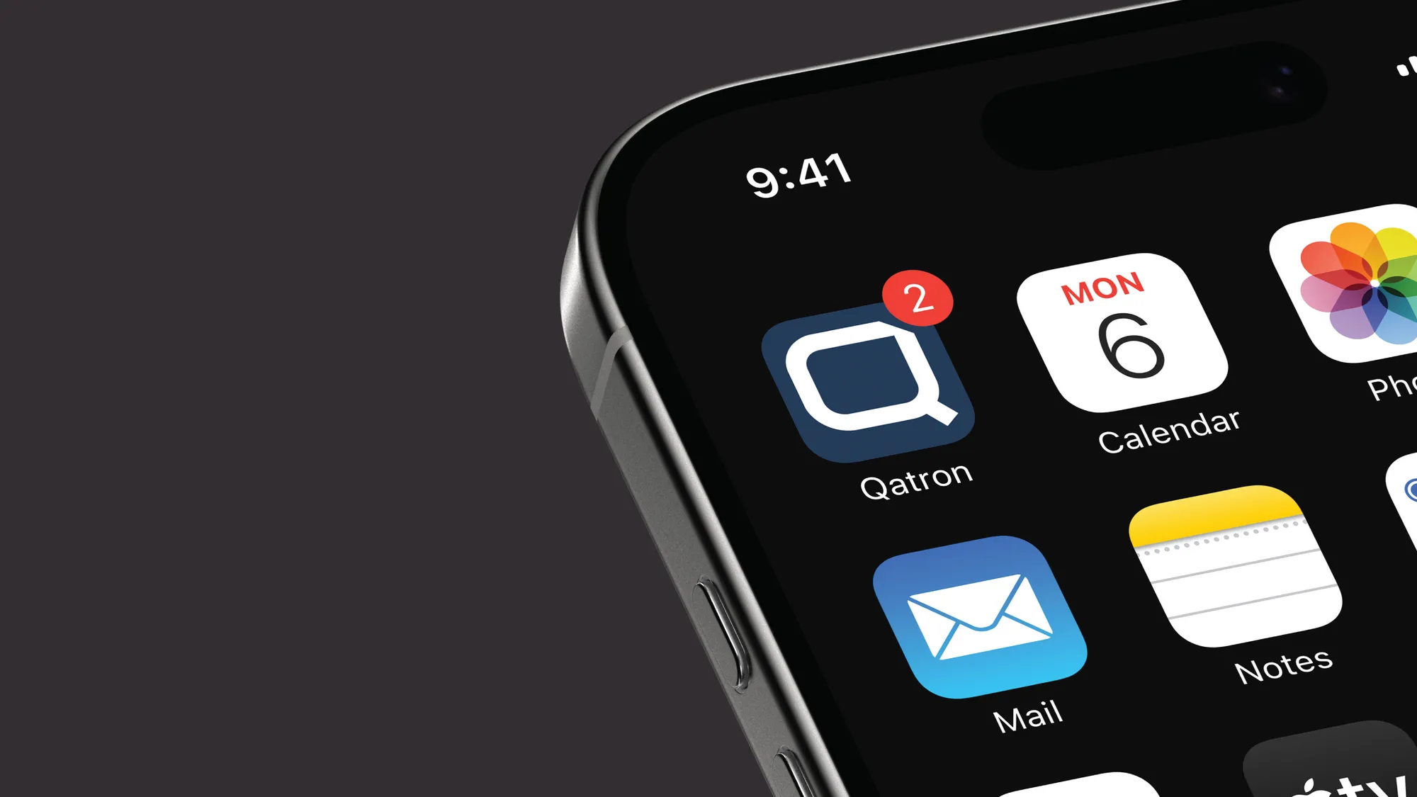 Qatron app on an iPhone home screen
