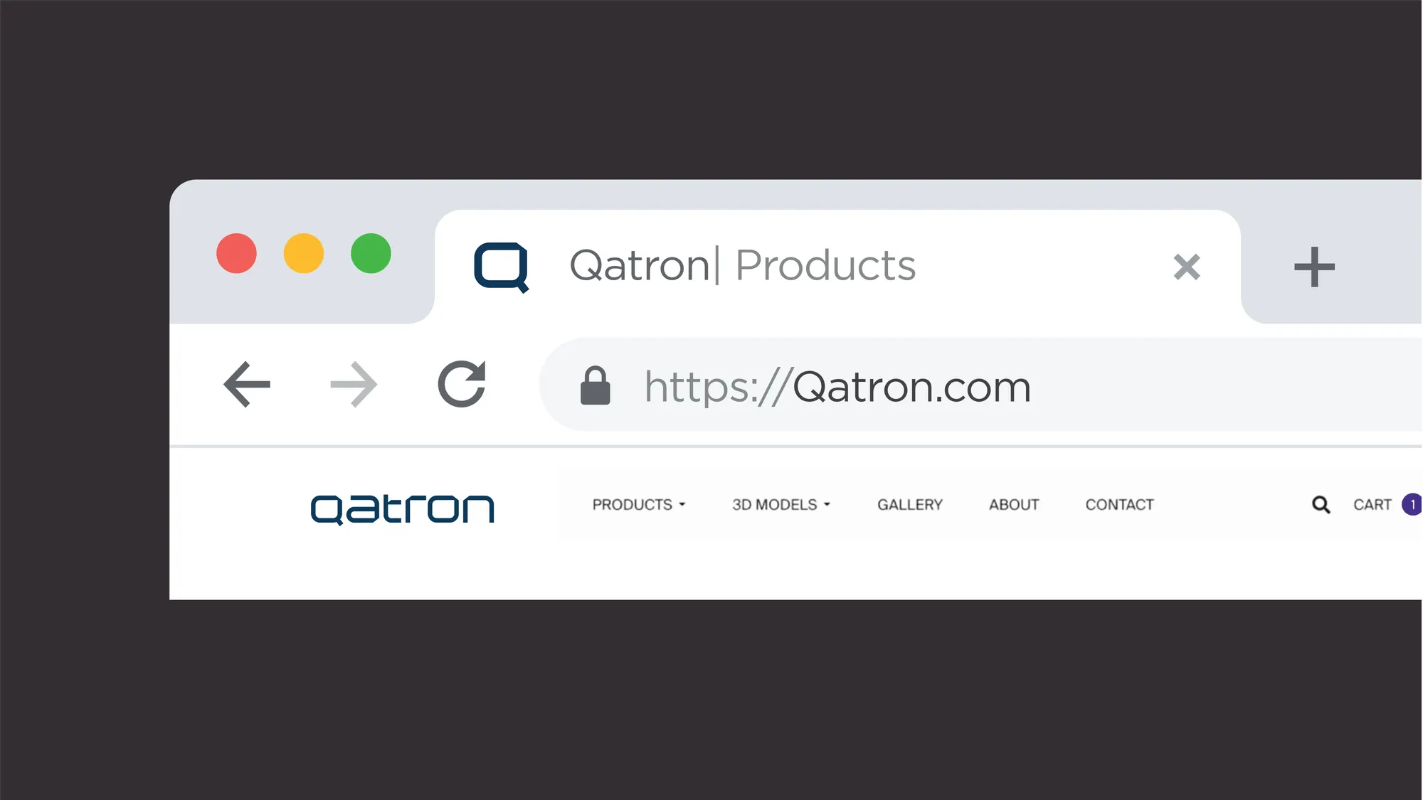 Qatron website open in a browser window