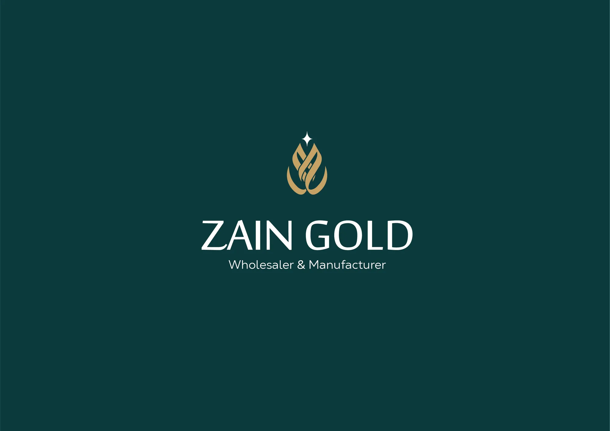 Zain Gold logo on a deep green field